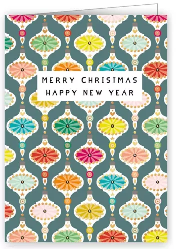 Coloured Ornaments, Xmas, Minicard