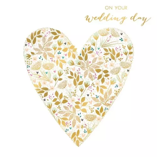 Wedding Floral Heart, Everyday Large Card