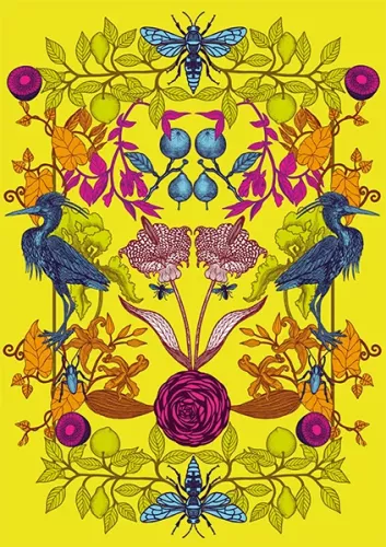 Yellow Birds & Flowers, Everyday Single Card