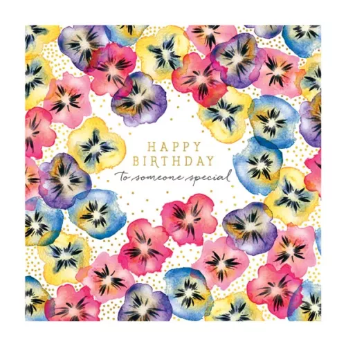 Happy Birthday Pansies, Everyday Single Card