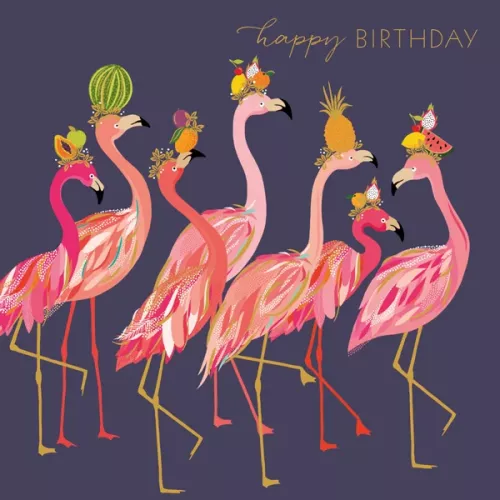 Flamingos Fruit Hats, Everyday Single Card