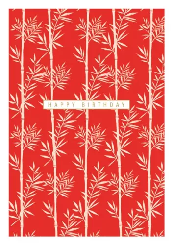 Happy Birthday Red Bamboo, Everyday Single Card