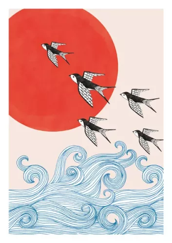 Swallows & Red Sun, Everyday Single Card