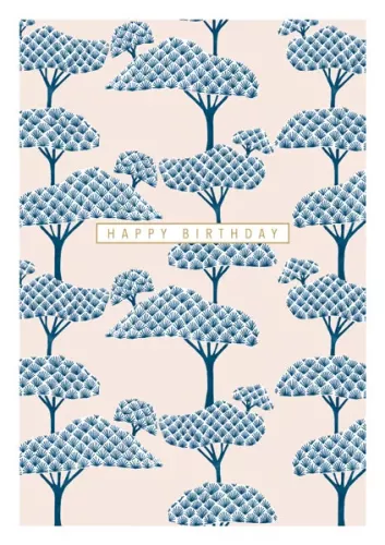 Happy Birthday Blue Trees, Everyday Single Card