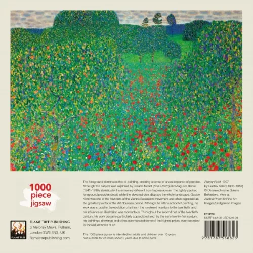 Gustav Klimt: Poppy Field, 1000-piece jigsaws