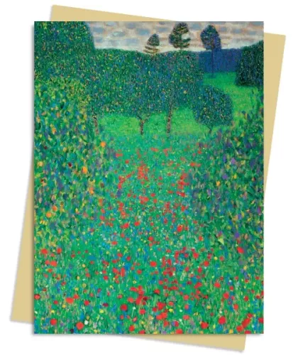 Gustav Klimt: Poppy Field, Greeting Card