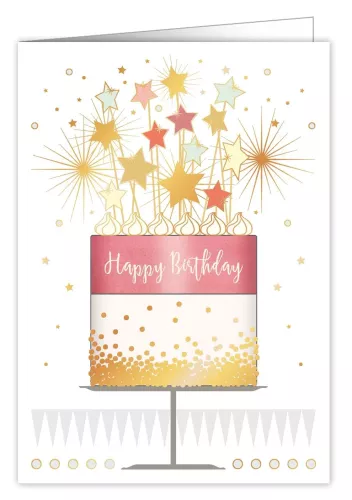 Stars on Cake, Extra Large Greeting Card