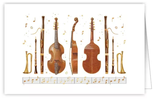 Classic Instruments, Horizontal, Greeting Card