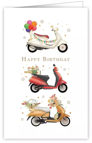 Happy Birthday Moped, Greeting Card