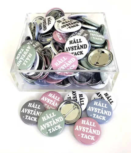 Håll Avstånd - Tack, Badge, 100st