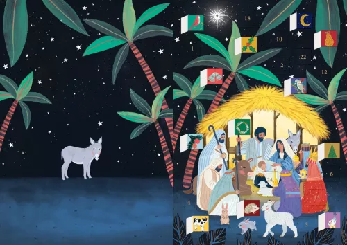 Away in a Manger Advent Calendar Card
