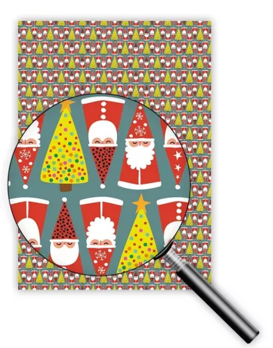 Trees And Santas, Wrapping Paper