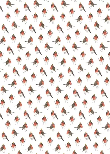 Robins On White Rw, Roll Wrap