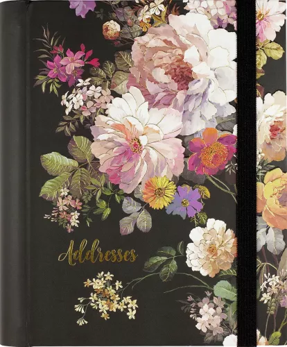 Lg Address Bk Midnight Floral