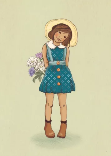 Little Flower Girl, Postcard