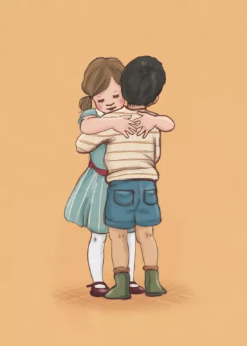 Lets Hug, Postcard