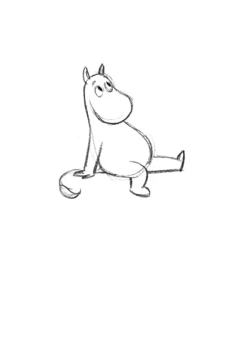 Moomin sitting, Greeting Card