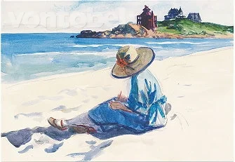 Jo sketching at Good Harbor Beach (1923/24), Greeting Card