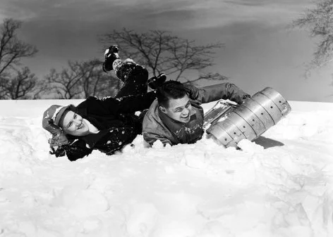 Falling Off The Sledge, Greeting Card