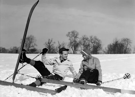 Couple Sitting In The Snow, Greeting Card