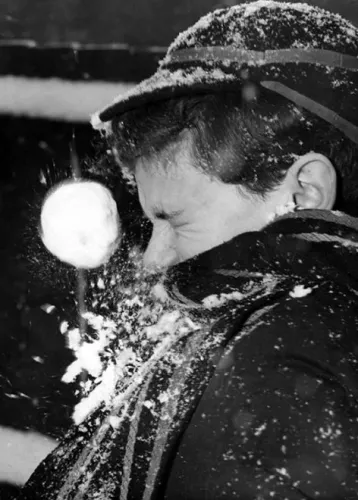 Boy With Snowball In His Face, Greeting Card