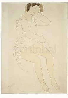 Seated Woman (c. 1905) by Auguste Rodin, Postcard