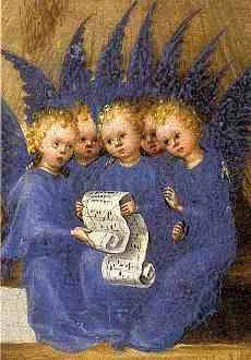 The Adoration (Detail) (1445), Greeting Card