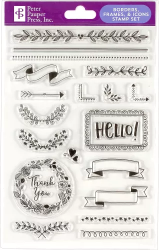 Borders, Frames & Icons,  Clear Stamp Set
