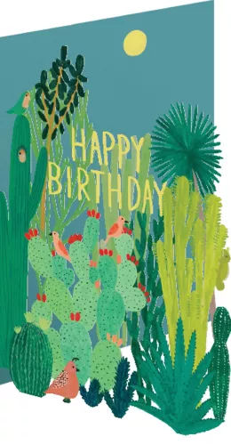 Birthday Cacti Lasercut Card
