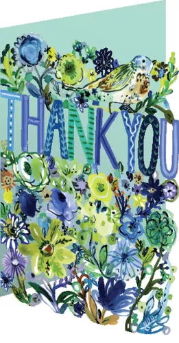 Floral Thank You Words Lasercut Card