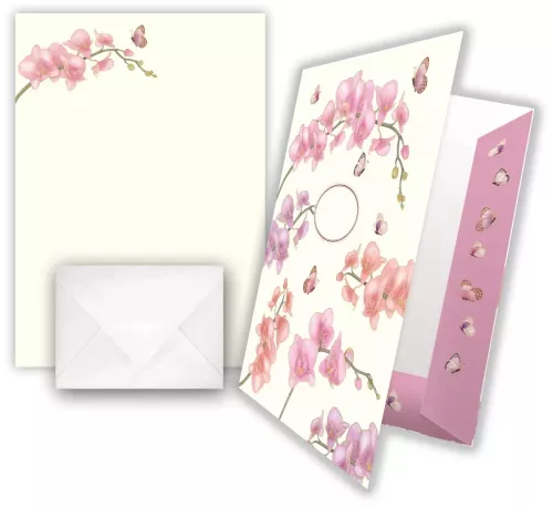 Orchids, Writing Paper in Keepsake Folder