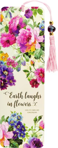 Peony Garden, Beaded Bookmark