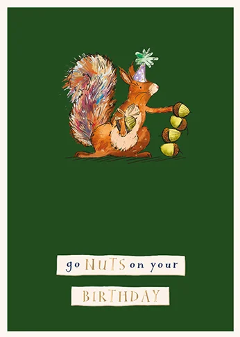Squirrel, Wilf And Alfie, Greeting Card