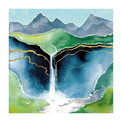 Waterfall & Mountains