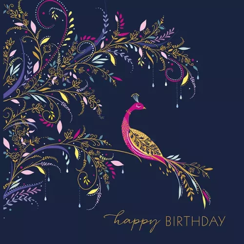 Pink Bird On Navy