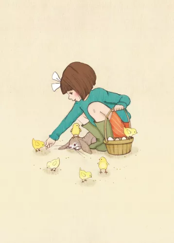 Feed the chicks, Postcard