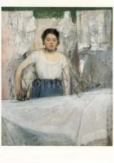 Woman ironing (1869), Postcard