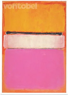 White Center (Yellow, Pink and Lavender on Rose) (1950), Postcard