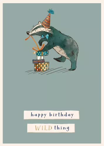 Badger, Wilf And Alfie, Greeting Card