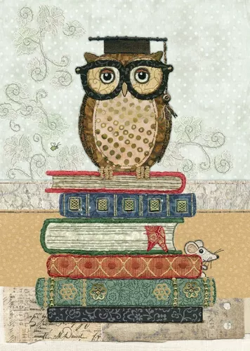 Book Owl, Greeting Card