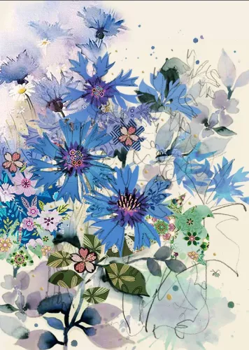 Cornflowers, Greeting Card