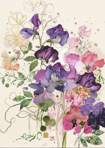 Sweet Peas, Greeting Card