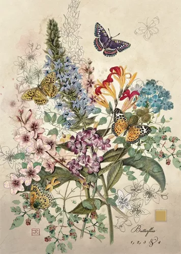 Botanical Butterflies, Greeting Card