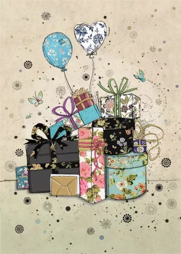 Gift and Ballons, Greeting Card