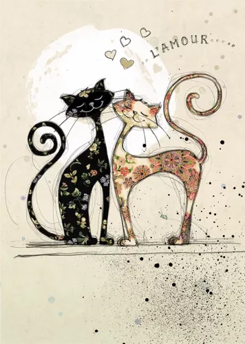 Two Lovecats, Greeting Card
