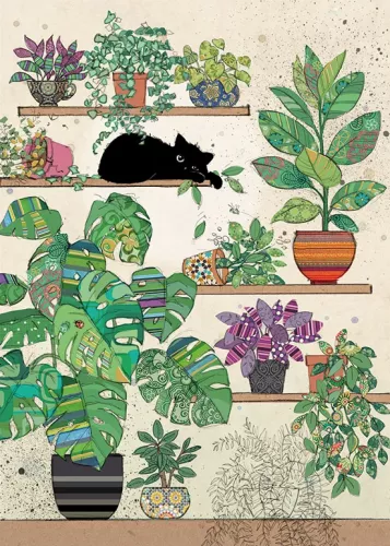 Plants Kitty, Greeting Card