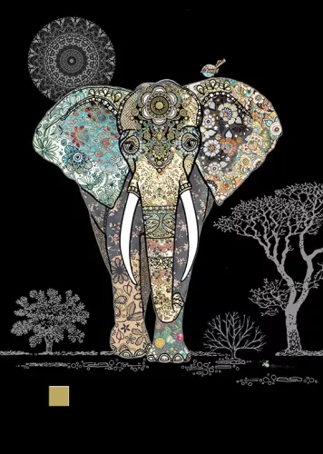 Decorative Elephant, Greeting Card