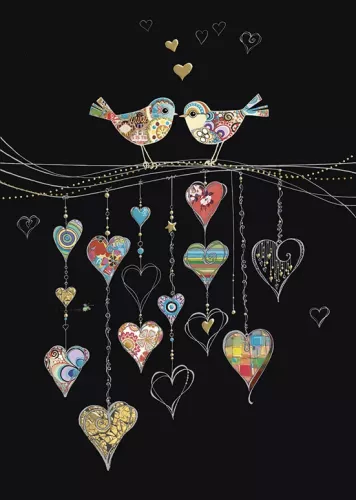 Bird Hearts, Greeting Card