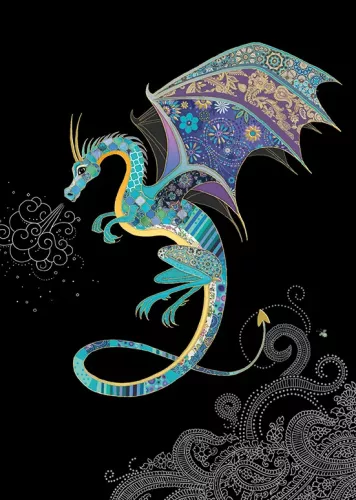 Blue Dragon, Greeting Card