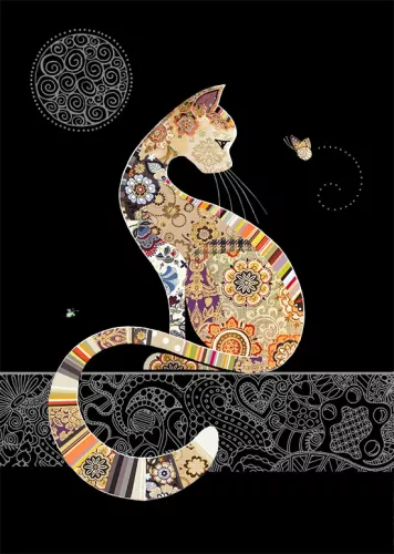 Decorative Cat, Greeting Card